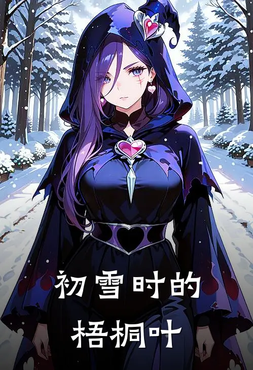 初雪时的梧桐叶